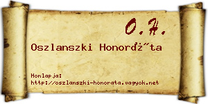 Oszlanszki Honoráta névjegykártya
